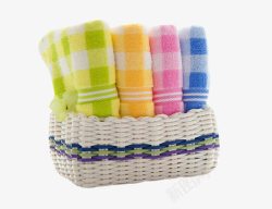 竹纤维毛巾方巾篮子里的小面巾高清图片
