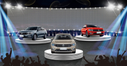 大众汽车广告舞台效果闪耀汽车车展海报背景高清图片