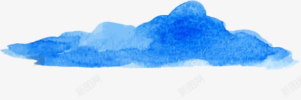 蓝色水彩云png免抠素材_新图网 https://ixintu.com 云朵 商用 水彩 水彩云 海报 装饰