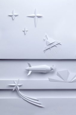 飞艇纸雕图片素材下载纸雕太空飞船背景