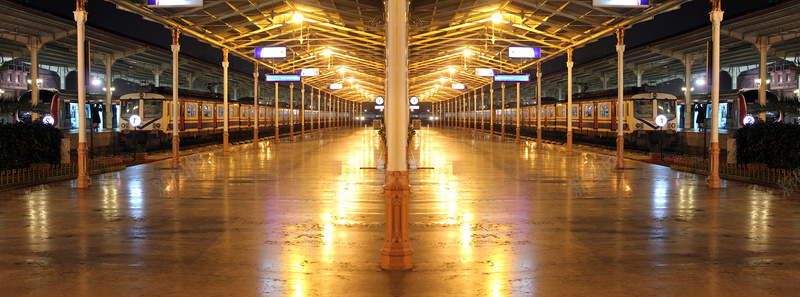 火车站里的灯光背景背景