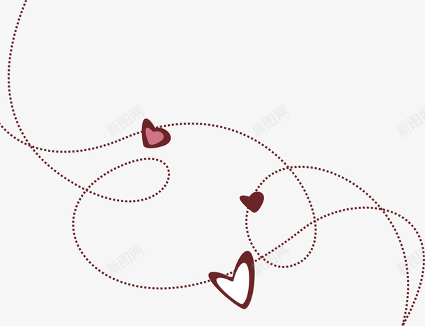褐色线条曲线png免抠素材_新图网 https://ixintu.com 拼接曲线 爱心 爱情 线条纹理 线条花纹 褐色曲线
