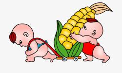 小胖孩卡通玉米小人高清图片