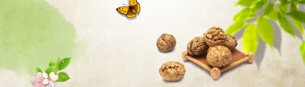 核桃banner创意jpg设计背景_新图网 https://ixintu.com 1920PX 水果 环保 节日 蝴蝶 风景 食品