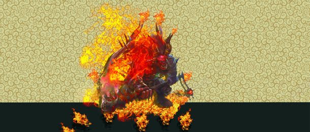 游戏创意模型banner背景jpg设计背景_新图网 https://ixintu.com 怪兽 火焰 牛魔王 纹理 霸气