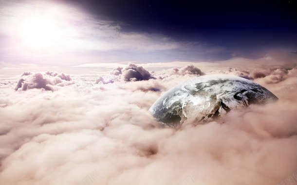 云层上的星球海报背景jpg设计背景_新图网 https://ixintu.com 云层 星球 海报 背景