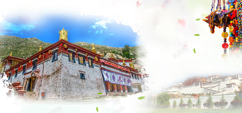 西藏印象旅游背景背景