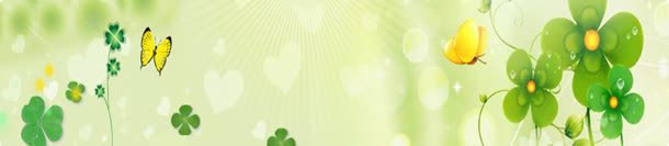 淘宝首页bannerjpg设计背景_新图网 https://ixintu.com banner 唯美风格 四叶草 淘宝logo 绿色小花 绿色环保风格 艺术字