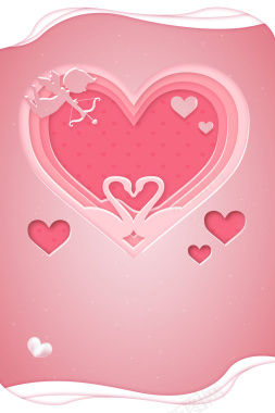 粉色唯美扁平化314白色情人节海报背景
