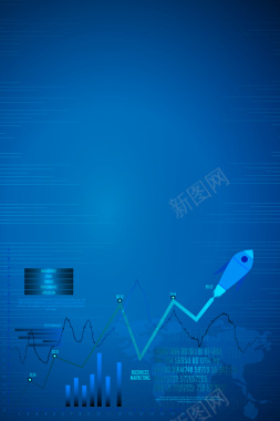 蓝色商务科技海报背景背景