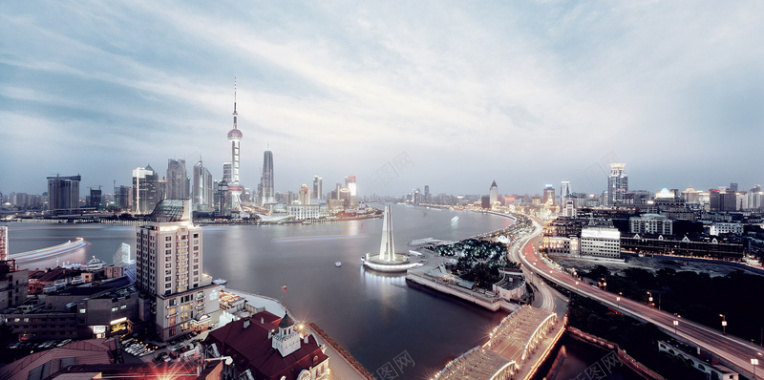 上海全景风光摄影旅游海报背景