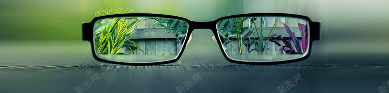 黑框眼镜背景jpg设计背景_新图网 https://ixintu.com 树叶 植物 海报banner 眼镜 绿色 黑框