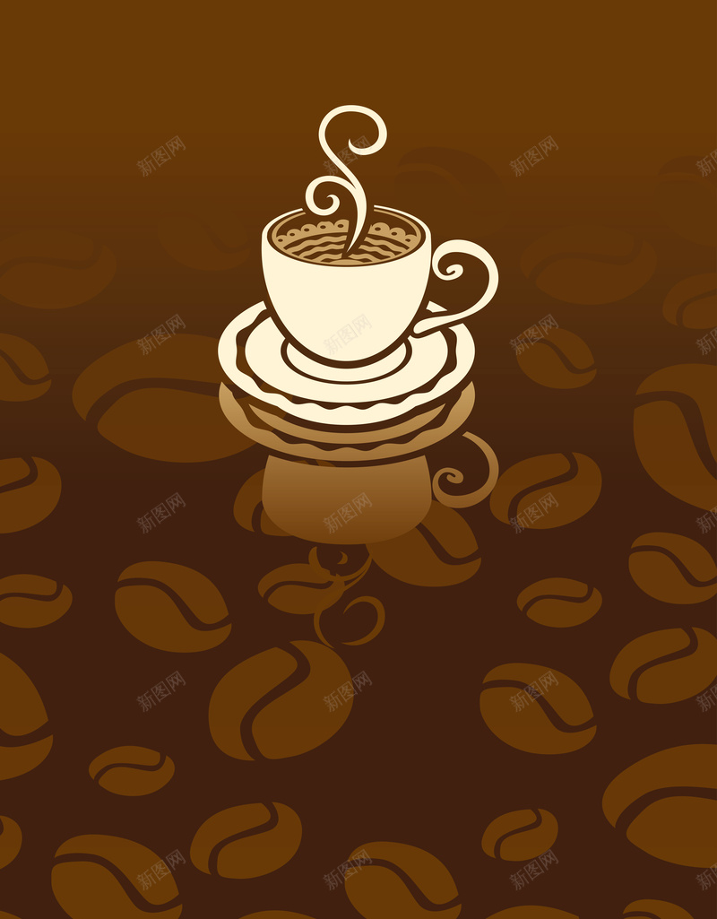 咖啡杯咖啡豆渐变棕色背景矢量图ai设计背景_新图网 https://ixintu.com 咖啡 棕色 棕色素材 棕色背景 渐变素材 渐变背景 素材 背景 背景素材 矢量图