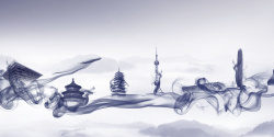 东方名珠复古水墨中国风著名建筑高清图片