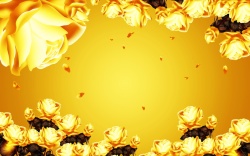 玉雕背景墙金色玫瑰背景高清图片
