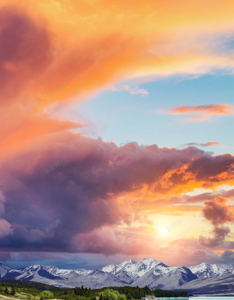 梦幻天空风景黄昏海面湖面风景背景psd设计背景_新图网 https://ixintu.com 天空 梦幻 海面 湖面 素材 背景 风景 黄昏