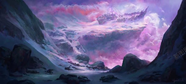 神秘紫色的云和山峰jpg设计背景_新图网 https://ixintu.com 云和 山峰 神秘 紫色