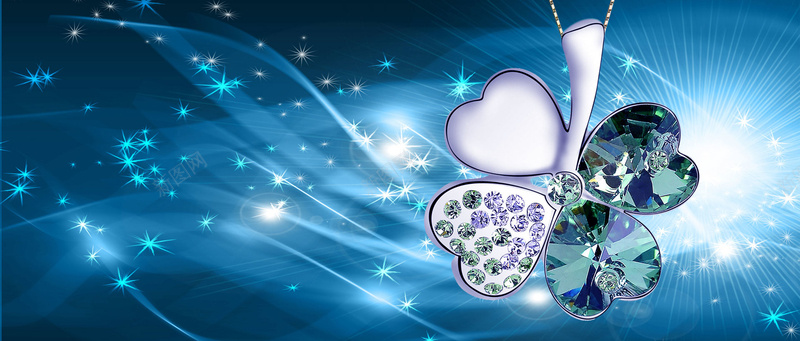 珠宝背景psd设计背景_新图网 https://ixintu.com 星星 海报banner 淘宝天猫海报 纹理 蓝色 质感 酷炫 项链