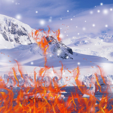 雪山火焰摄影图片