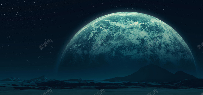 静谧的星球jpg_新图网 https://ixintu.com 摄影 星球表面 月球 海报banner 风景