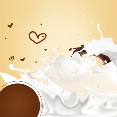 飞溅牛奶奶香坚果PSD分层主图背景背景