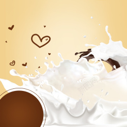 坚果奶昔飞溅牛奶奶香坚果PSD分层主图背景高清图片