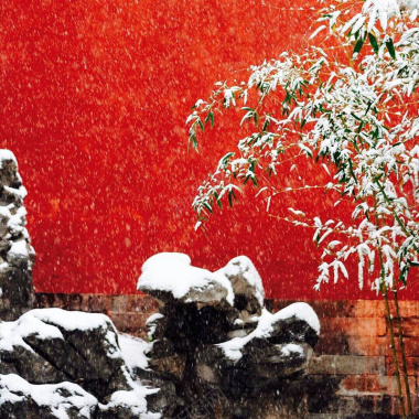 中国风雪景图背景