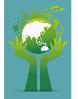 环境保护公益广告绿色海报背景矢量图背景