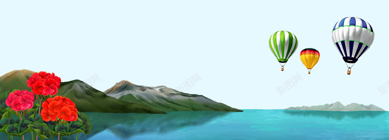 山坡插画山水风景背景摄影图片