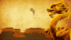 祥云与宫殿边中国风古典云彩雕塑背景高清图片