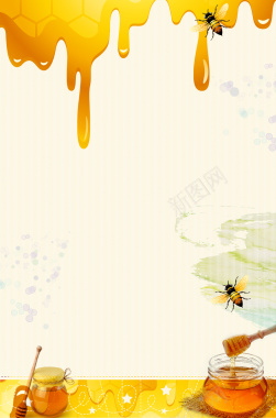 蜂蜜制作工艺养生食品海报背景背景