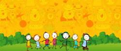 儿童节条幅黄色儿童背景高清图片