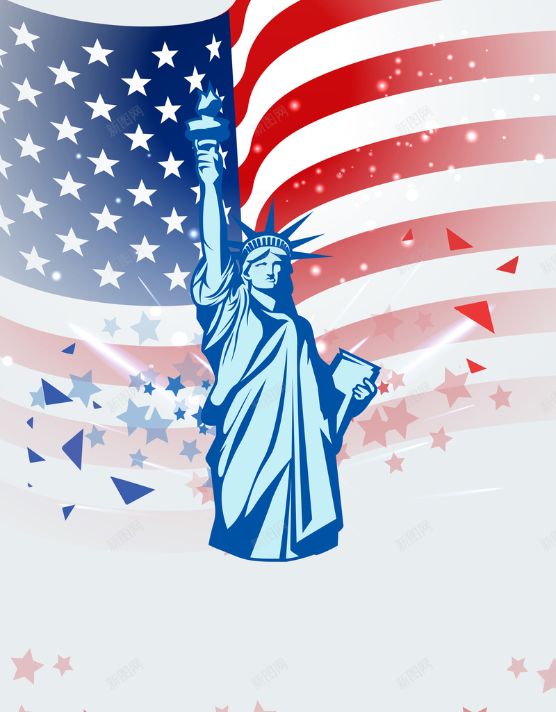 创意美国独立日海报psd设计背景_新图网 https://ixintu.com 创意 国旗 海报 独立日 素材 美国 背景 自由女神像 雕像