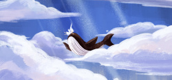 梦幻屏保天使和鲸鱼banner高清图片