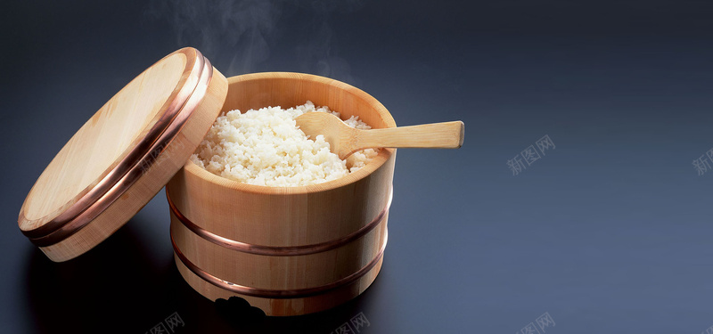 米饭快餐车大米白米饭背景摄影图片