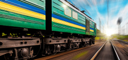 绿色直线火车商务蓝色运输海报背景高清图片