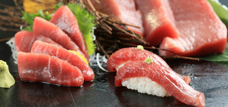 舌尖上的美食肉类日系寿司摄影图片