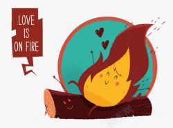 燃烧的木头卡通可爱火焰高清图片