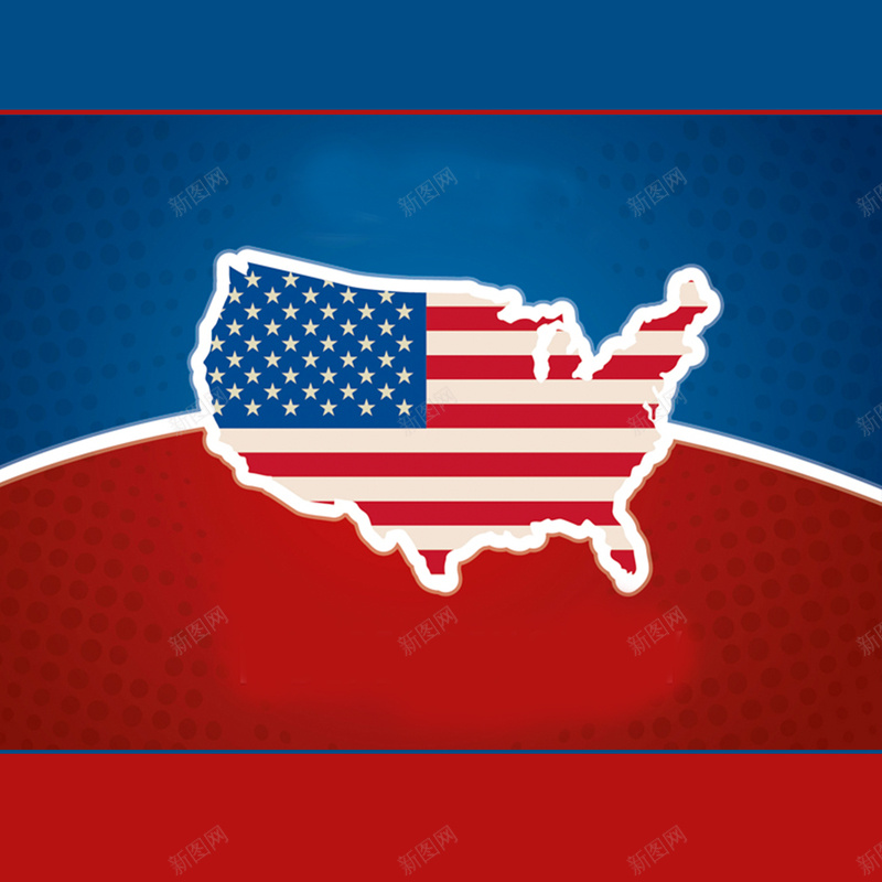 美国地图背景psd设计背景_新图网 https://ixintu.com 星条旗 红蓝 纹理 美国 美国地图 背景素材 质感