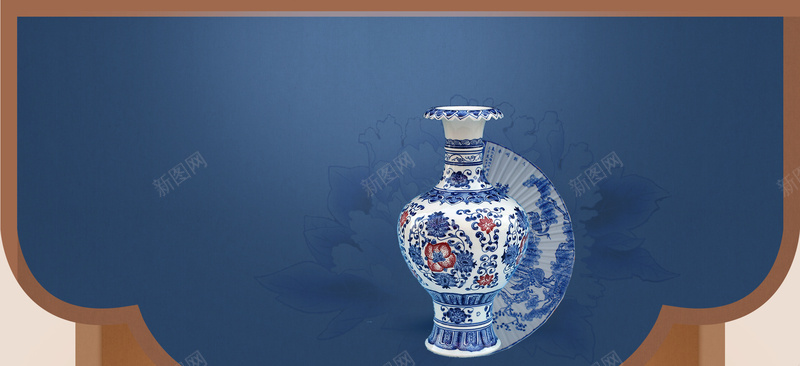 古典中式古色青花瓷蓝色家居装饰背景背景