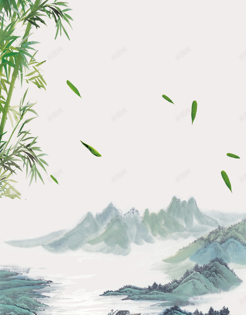 清明寒食节背景psd设计背景_新图网 https://ixintu.com 中国风 寒食节 春季 海报 清明 矢量 竹子 背景 节气