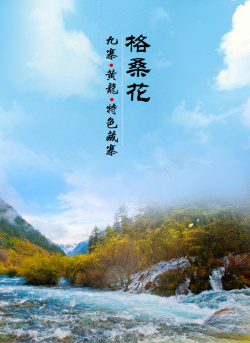 九寨黄龙格桑花系列海报高清图片