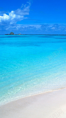 唯美海岛风景H5背景摄影图片