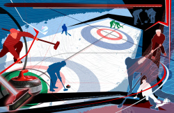 运动场人物冰壶运动海报高清图片