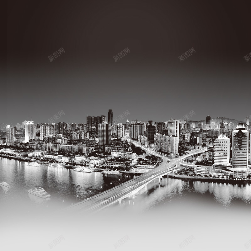 黑白摄影首图psd_新图网 https://ixintu.com 主图 城市 天桥 摄影 风景 黑白