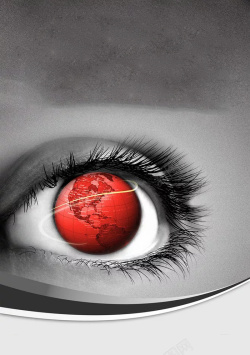 红色眼球创意视觉海报背景高清图片