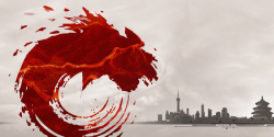 中国力量海报与文明牵手讲文明树新风公益广告海报背景素高清图片