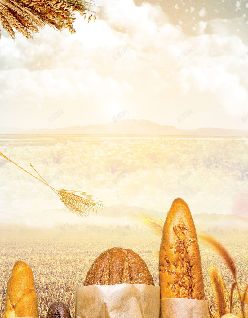 金黄麦田烘烤面包广告海报背景psd设计背景_新图网 https://ixintu.com 幸福 广告设计 新鲜面包 海报背景 烘烤 烘焙 金黄麦田 面包主食 面包传单 面包制作 面包墙画 面包糕点