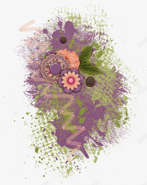紫色花卉背景png免抠素材_新图网 https://ixintu.com 花卉 花朵背景 花草