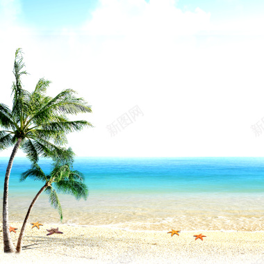 海滩风景背景摄影图片